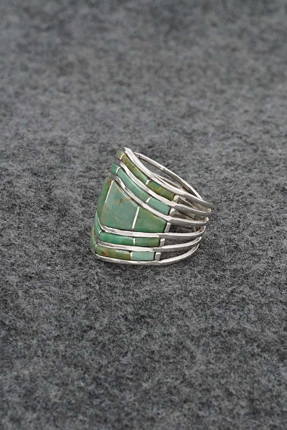 Turquoise & Sterling Silver Ring - Andrew Enrico - Size 7.5