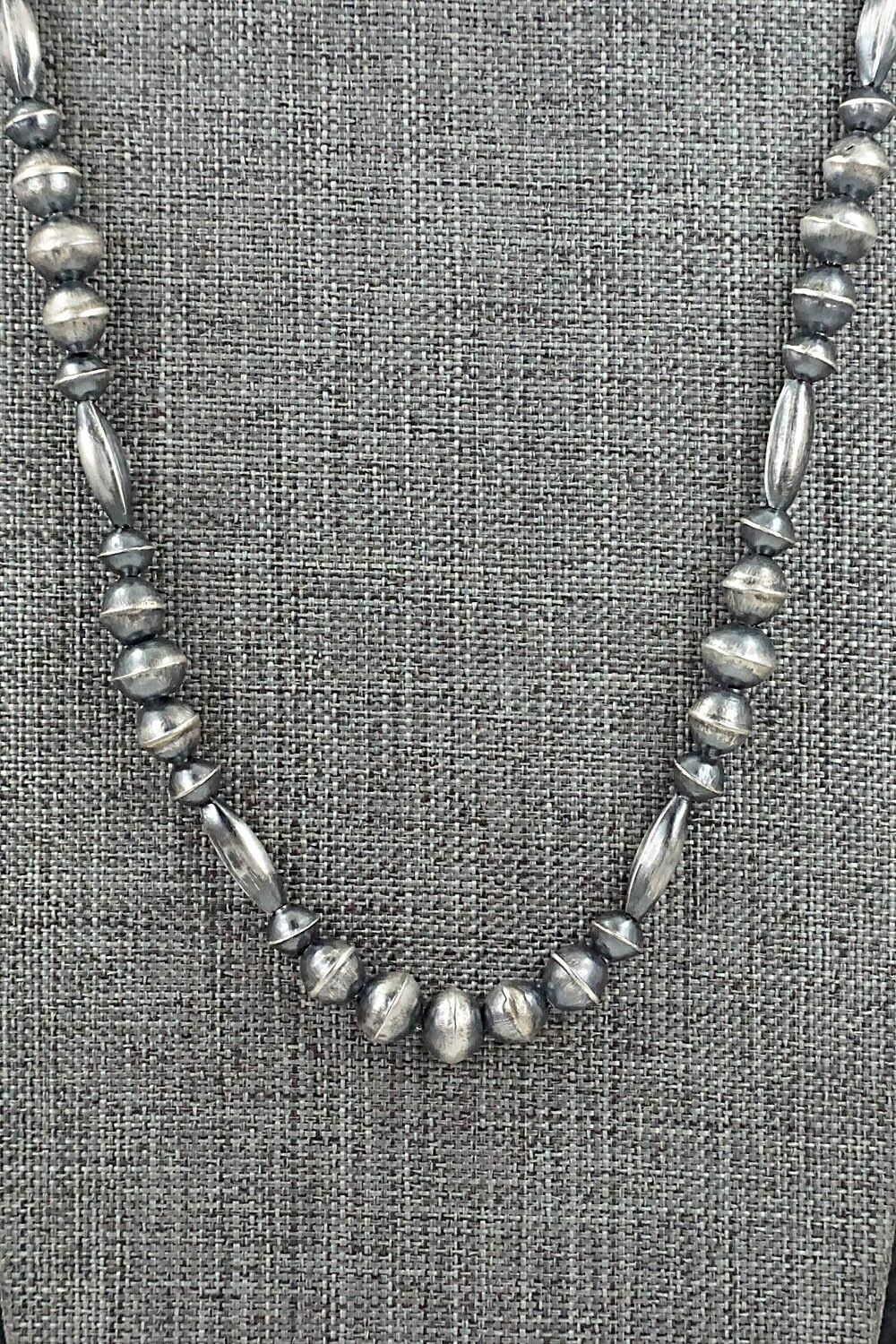 Sterling Silver Navajo Pearl Necklace 30" - Vintage