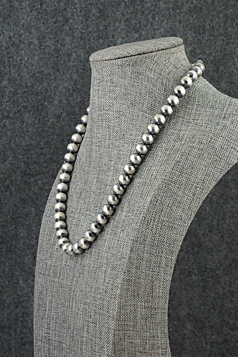 Sterling Silver Navajo Pearl Necklace 16" - Dorinda Mariano