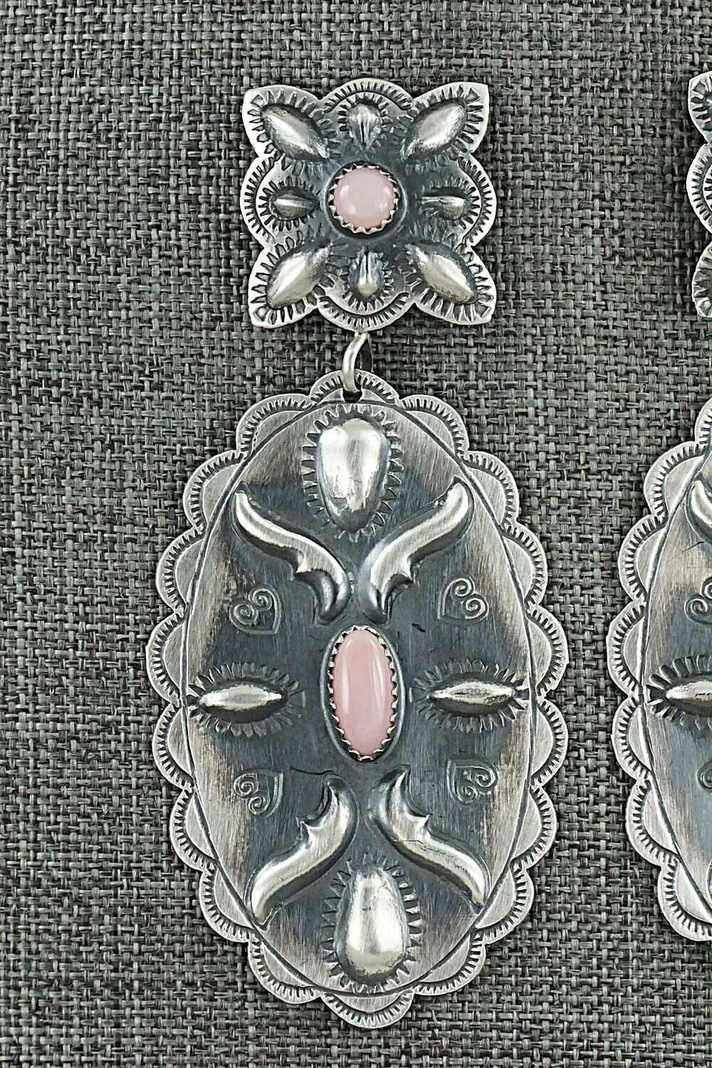 Pink Conch Shell & Sterling Silver Earrings - Glenn Livingston