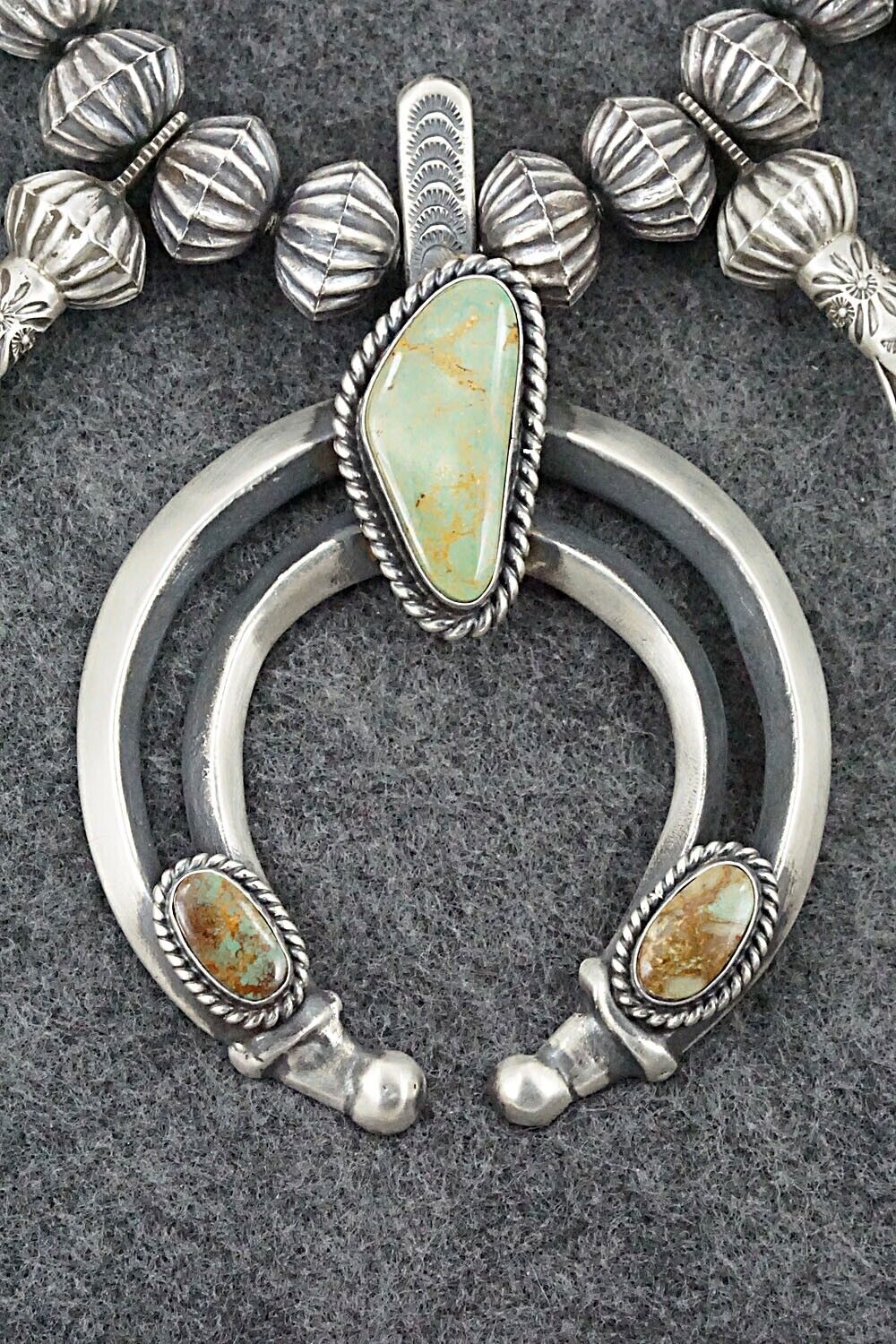 Turquoise & Sterling Silver Squash Blossom Set - Chris Hale