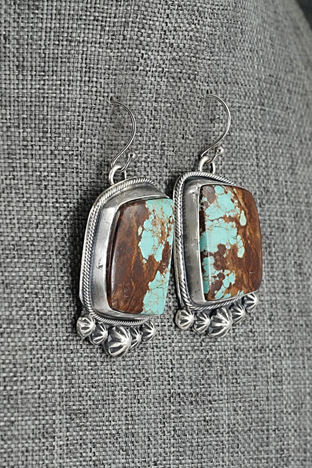 Turquoise & Sterling Silver Necklace and Earrings Set - Bobby Johnson