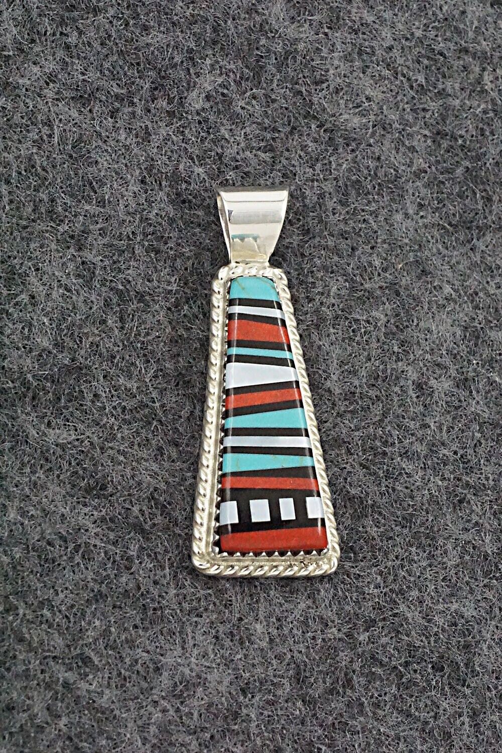 Multi Stone & Sterling Silver Pendant - Victor Martza