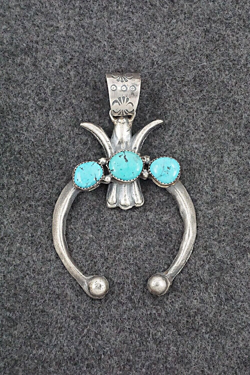 Turquoise and Sterling Silver Pendant - Gilbert Martin