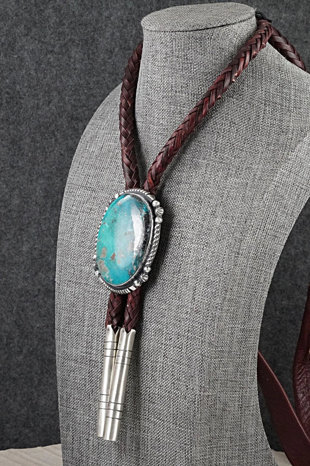 Turquoise & Sterling Silver Bolo Tie - Bob Becenti