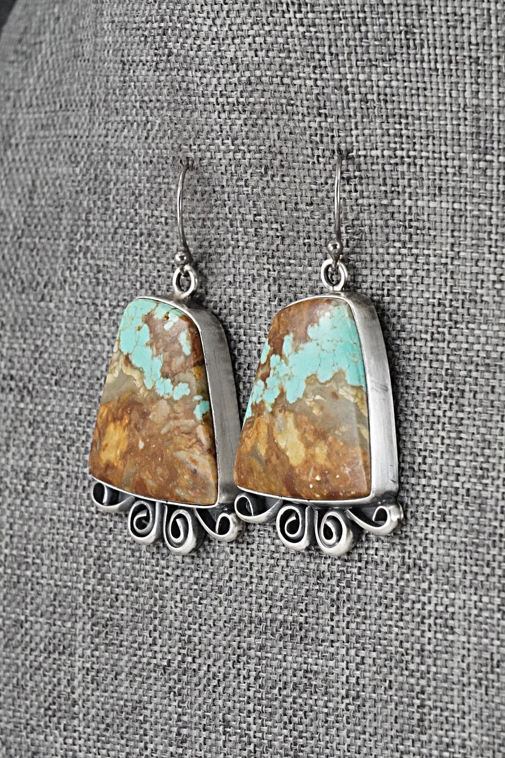 Turquoise & Sterling Silver Necklace and Earrings Set - Paul Livingston