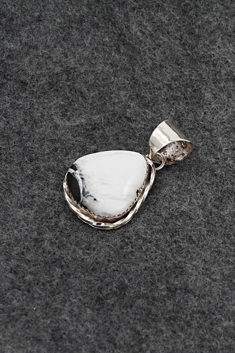 White Buffalo & Sterling Silver Pendant - Ernest Hawthorne