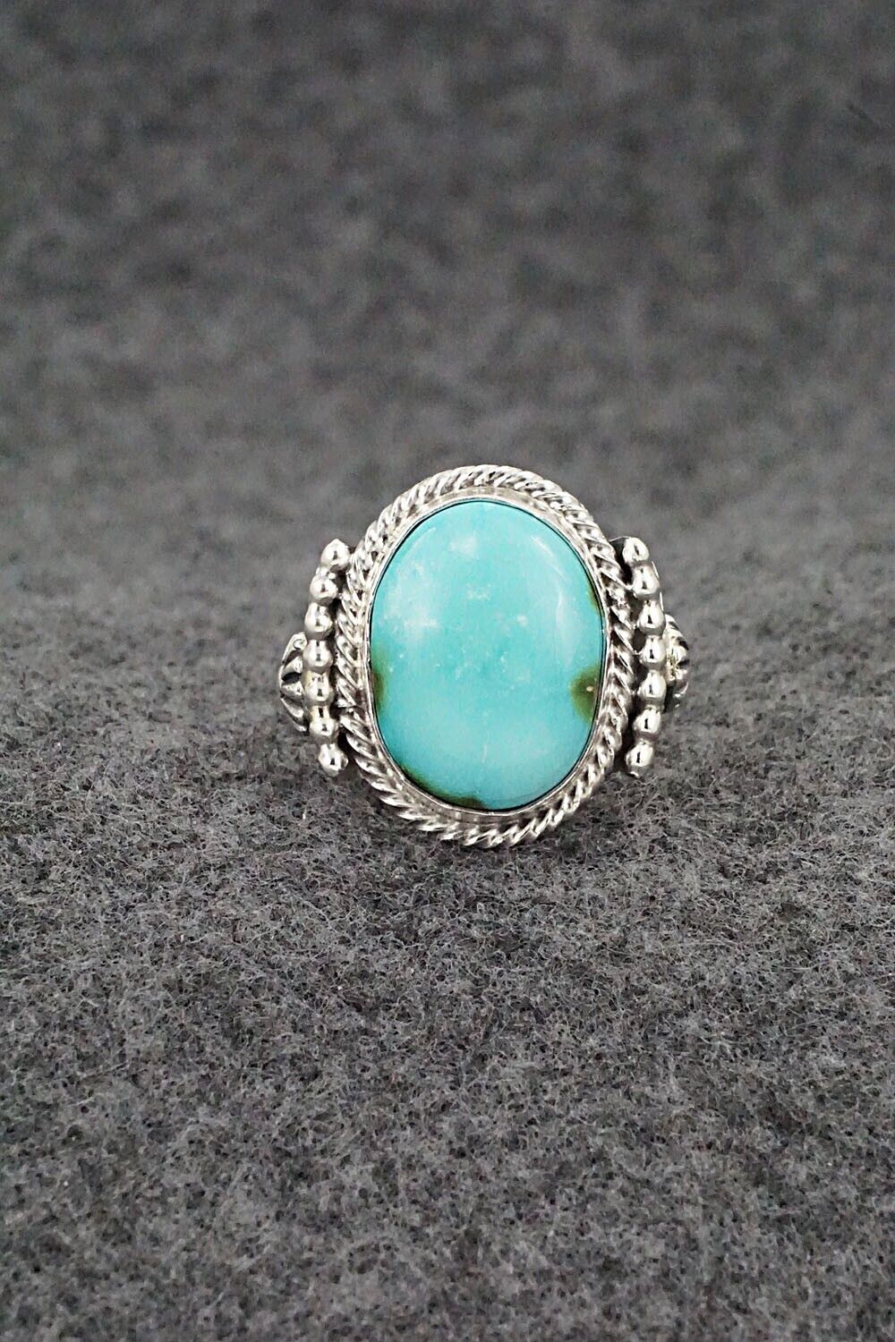Turquoise & Sterling Silver Ring - Andrew Vandever - Size 7