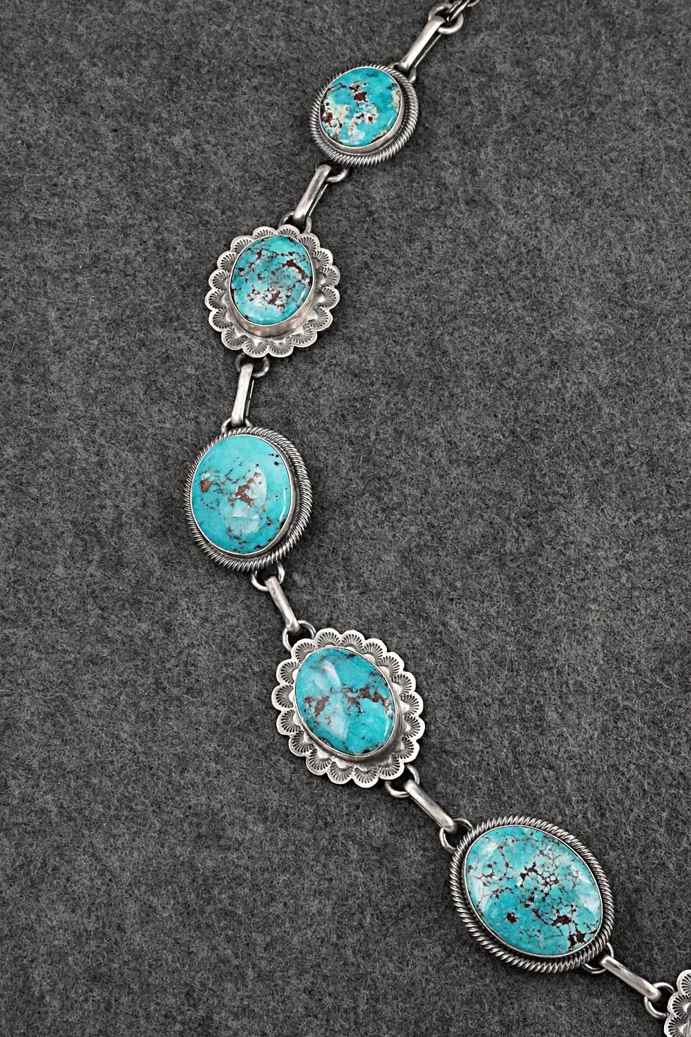 Turquoise & Sterling Silver Necklace and Earrings Set - Mark Yazzie