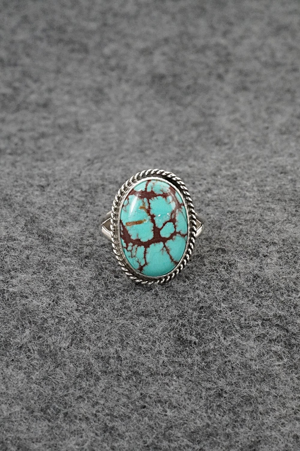 Turquoise & Sterling Silver Ring - Eugene Gruber - Size 8