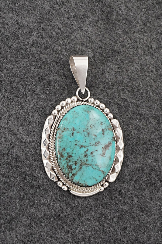 Turquoise & Sterling Silver Pendant - Kenny Calavaza