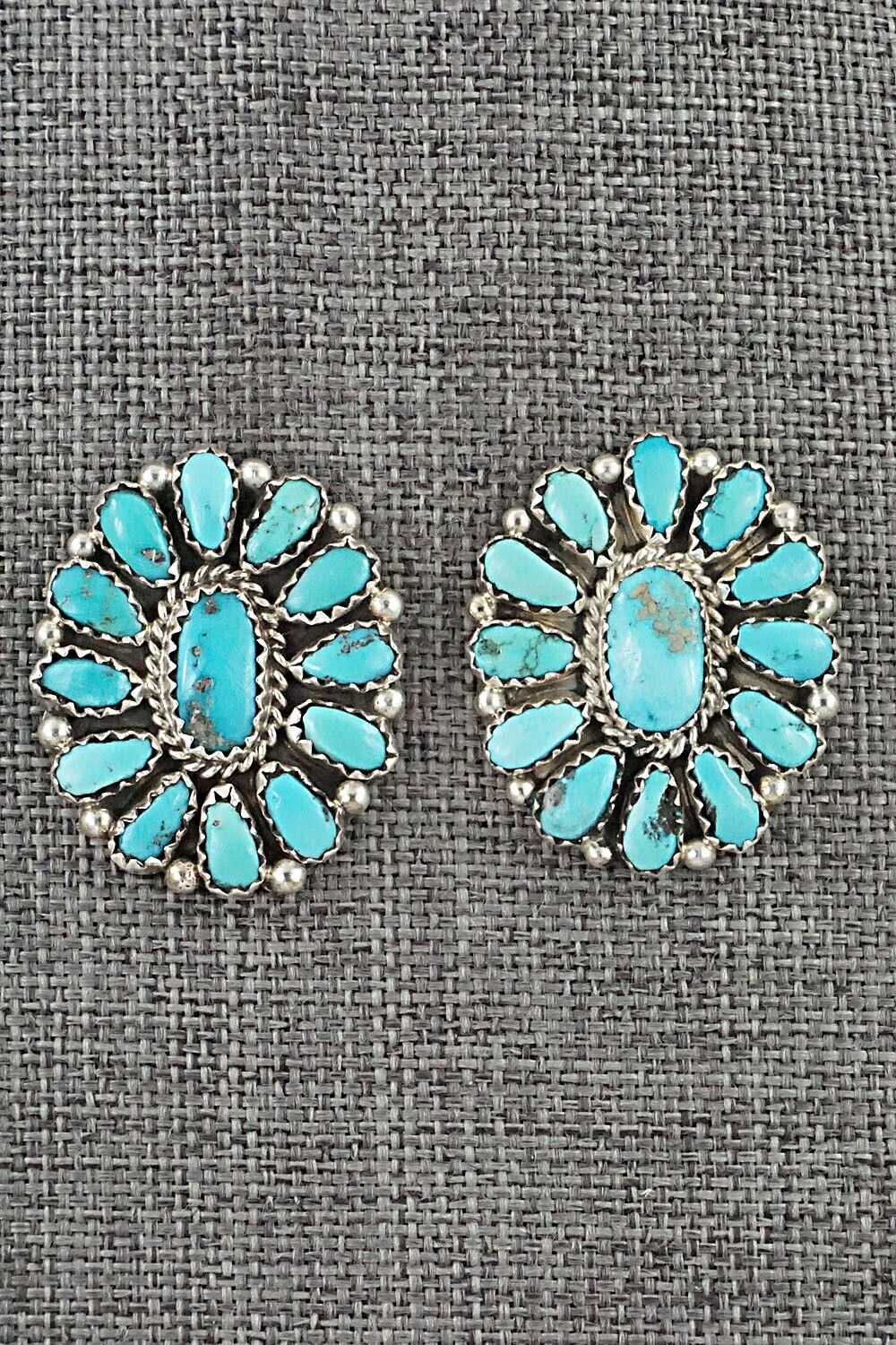 Turquoise & Sterling Silver Earrings - Justina Wilson