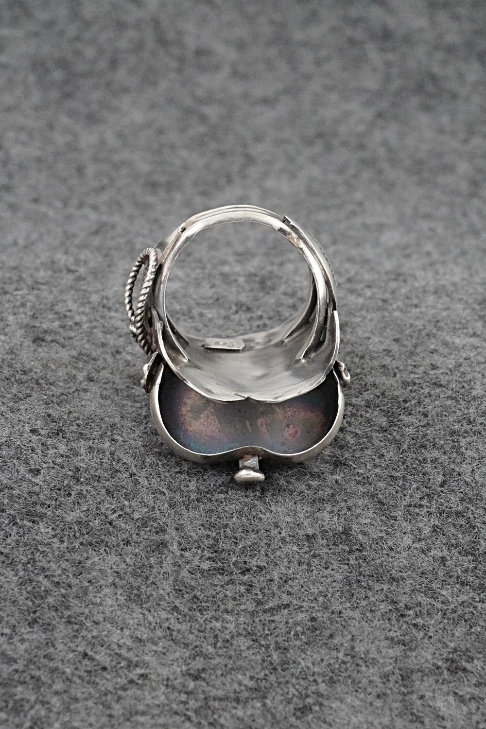 Pink Conch & Sterling Silver Ring - Tim Yazzie - Size 9