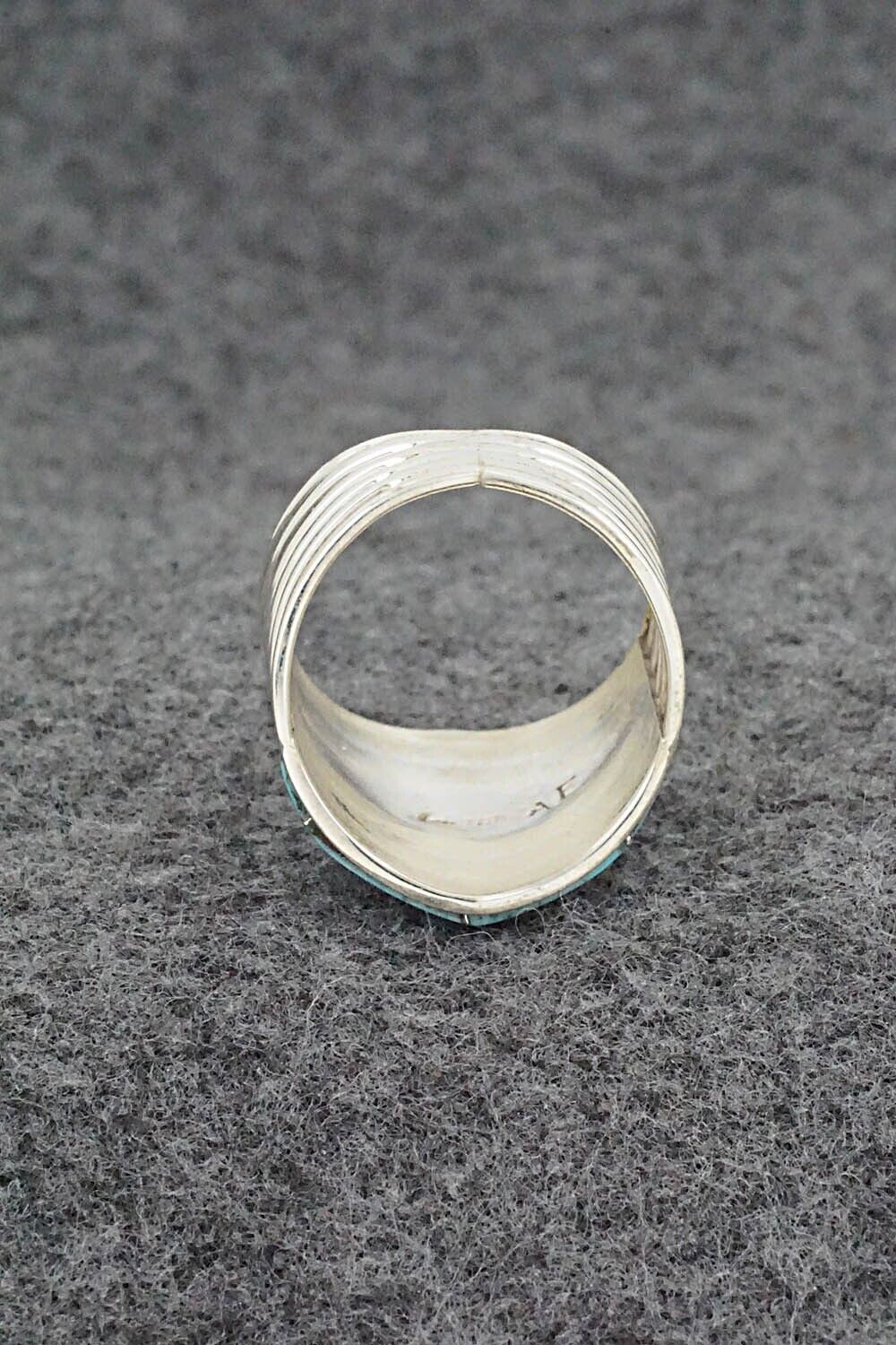 Turquoise & Sterling Silver Ring - Andrew Enrico - Size 8.5