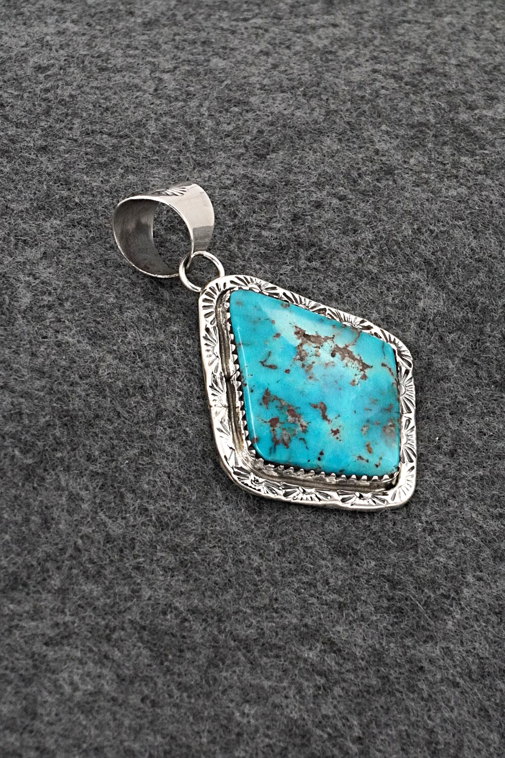 Turquoise & Sterling Silver Pendant - Ernest Hawthorne