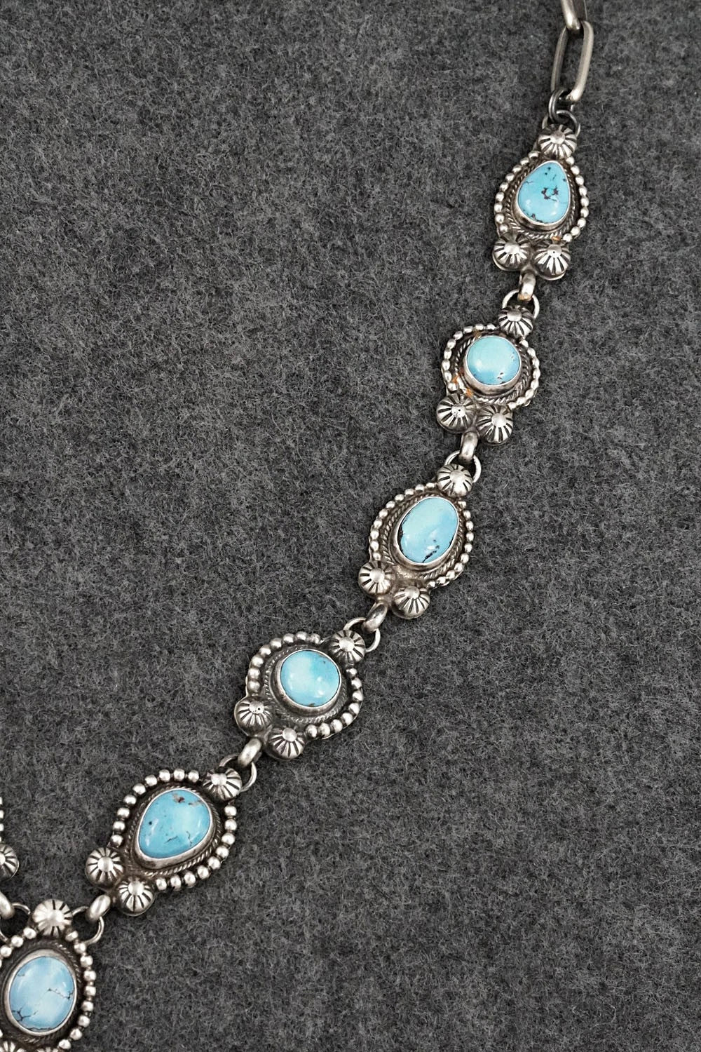 Turquoise & Sterling Silver Necklace and Earrings Set - Kathleen Livingston
