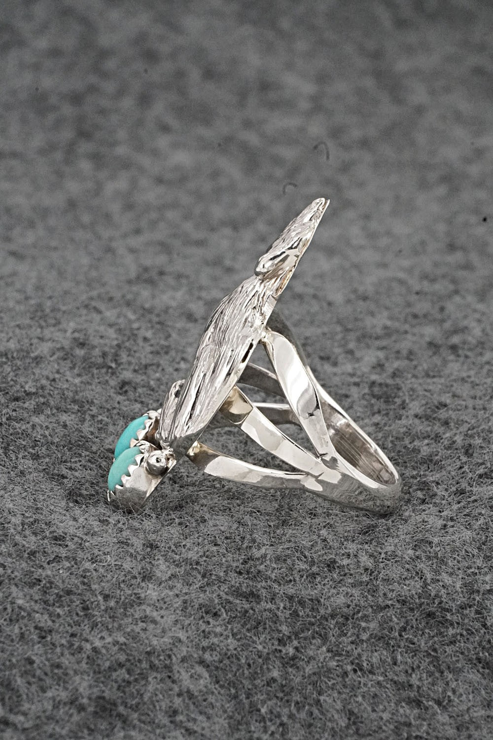 Turquoise & Sterling Silver Ring - Robert Martinez - Size 8.75