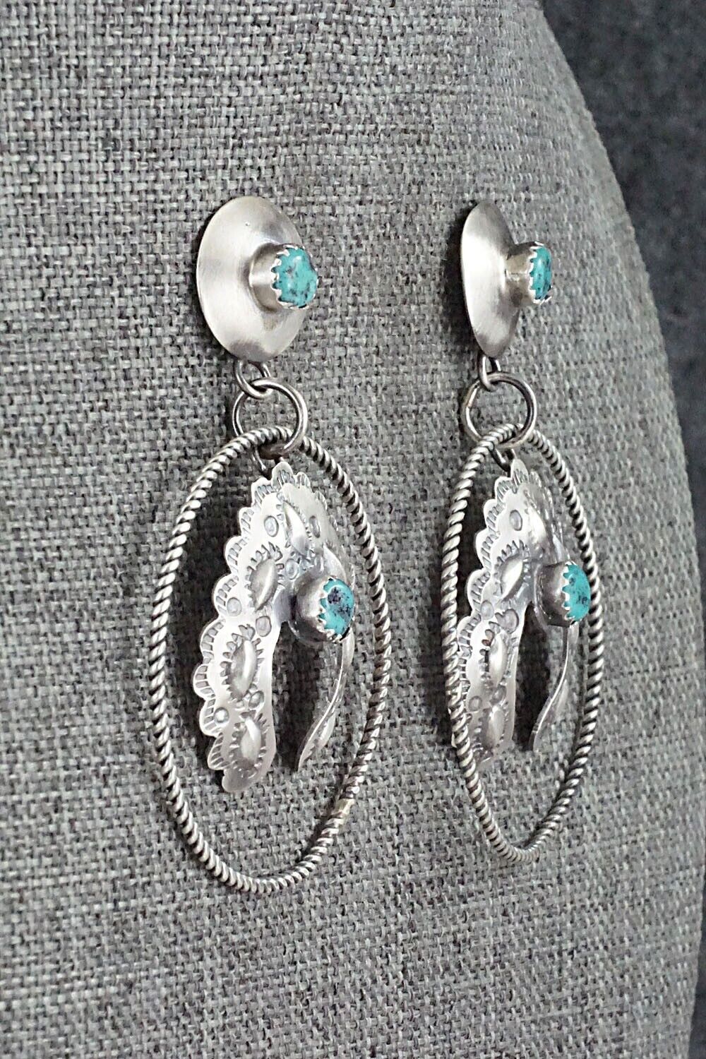 Turquoise & Sterling Silver Earrings - Gabrielle Yazzie