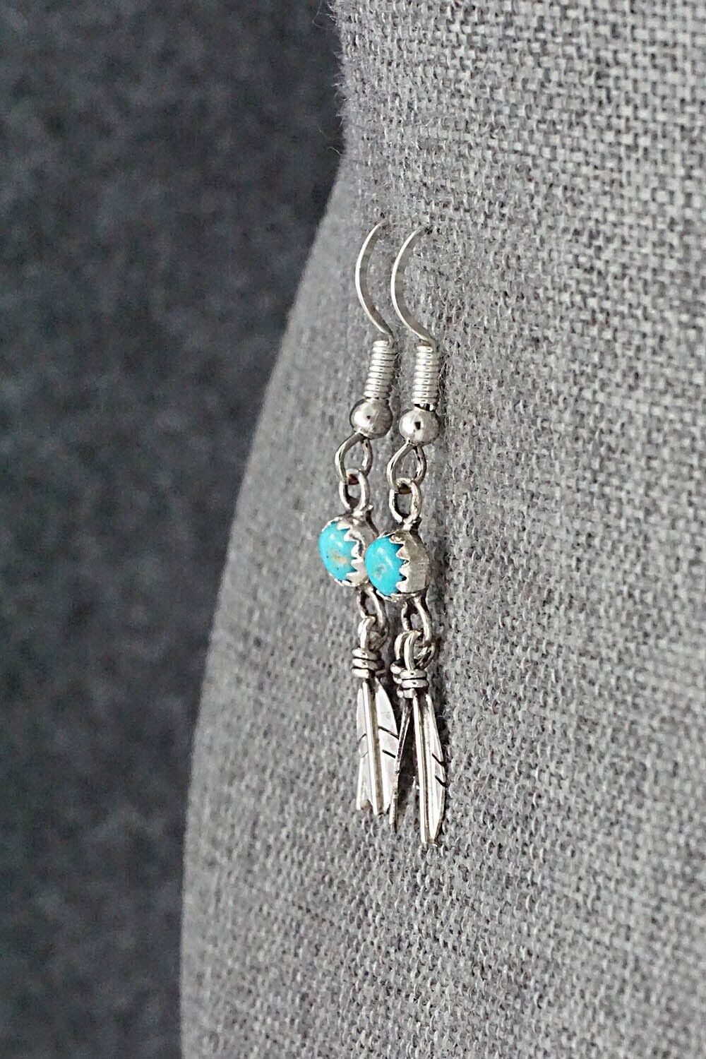 Turquoise & Sterling Silver Earrings - Cornilia Yazhe