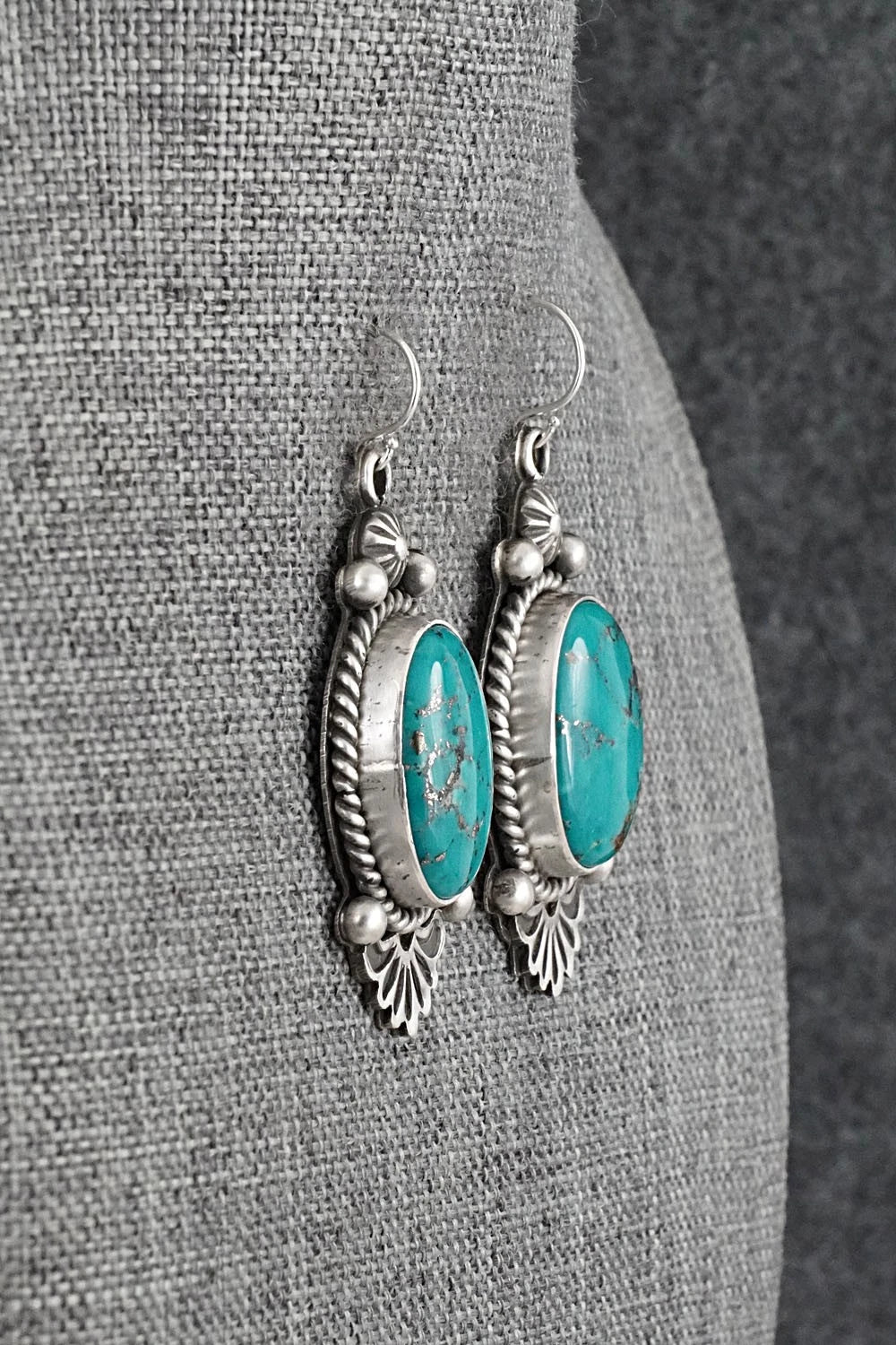 Turquoise & Sterling Silver Earrings - Michael Calladitto