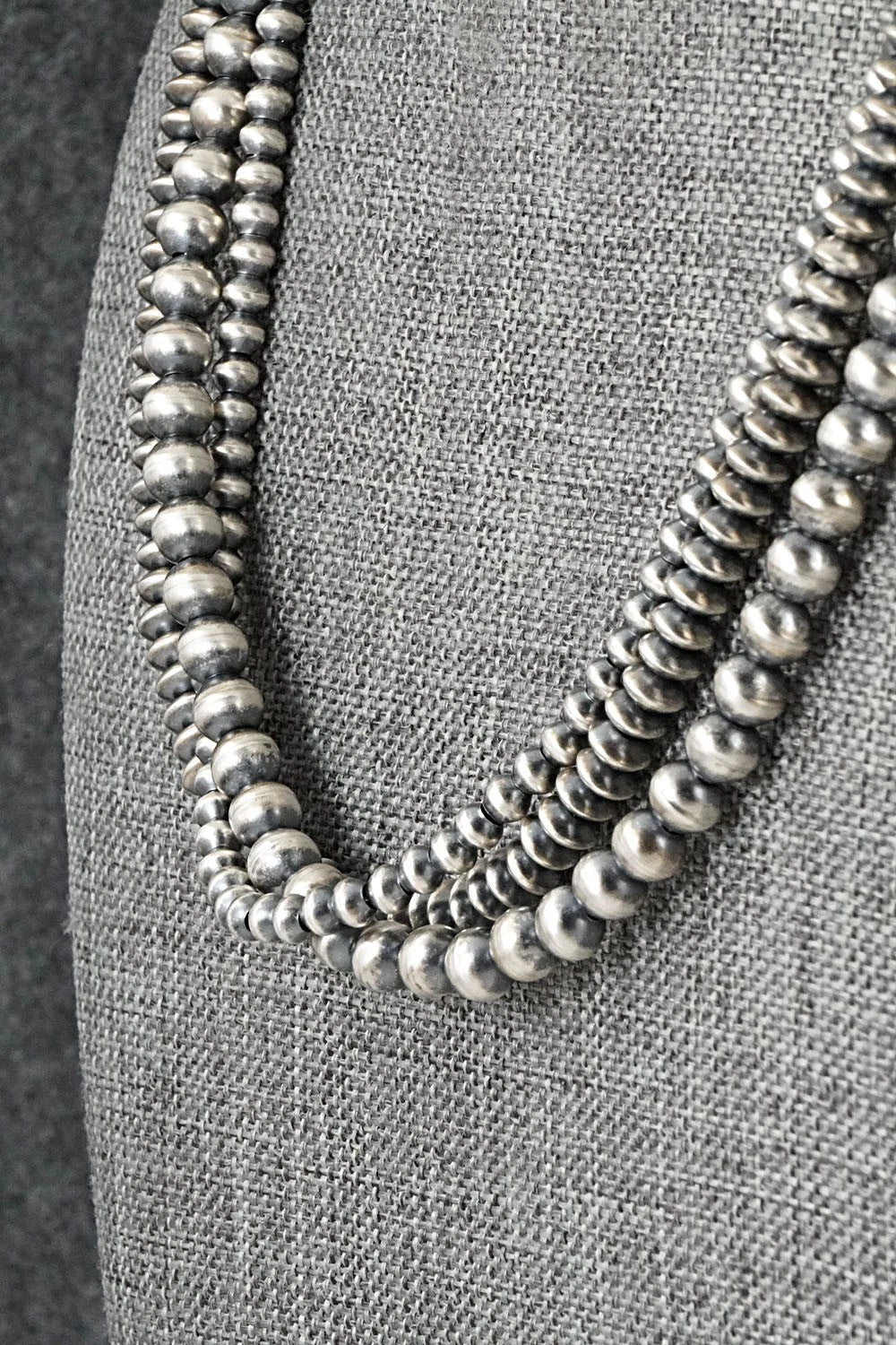 Sterling Silver Navajo Pearl Necklace 18" - Dorinda Mariano
