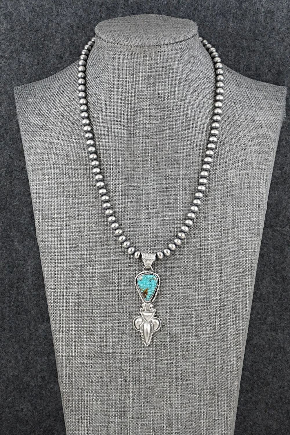 Turquoise & Sterling Silver Necklace - Gary Shorty