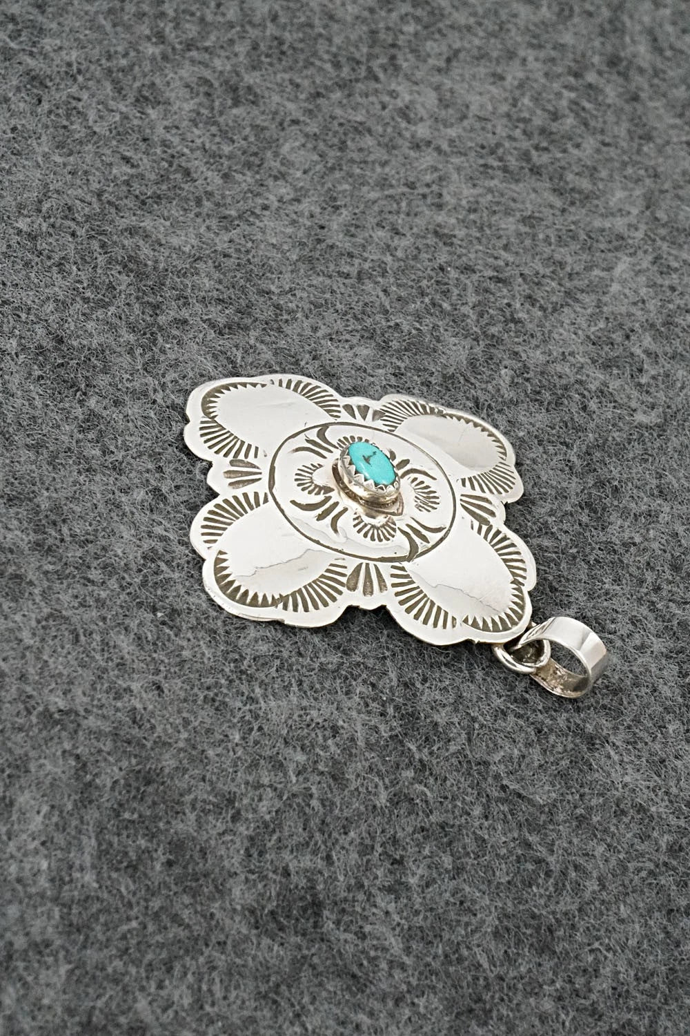 Turquoise & Sterling Silver Pendant - Bertha Begay