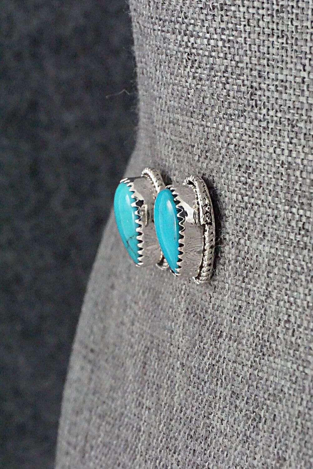 Turquoise & Sterling Silver Earrings - Ernest Hawthorne