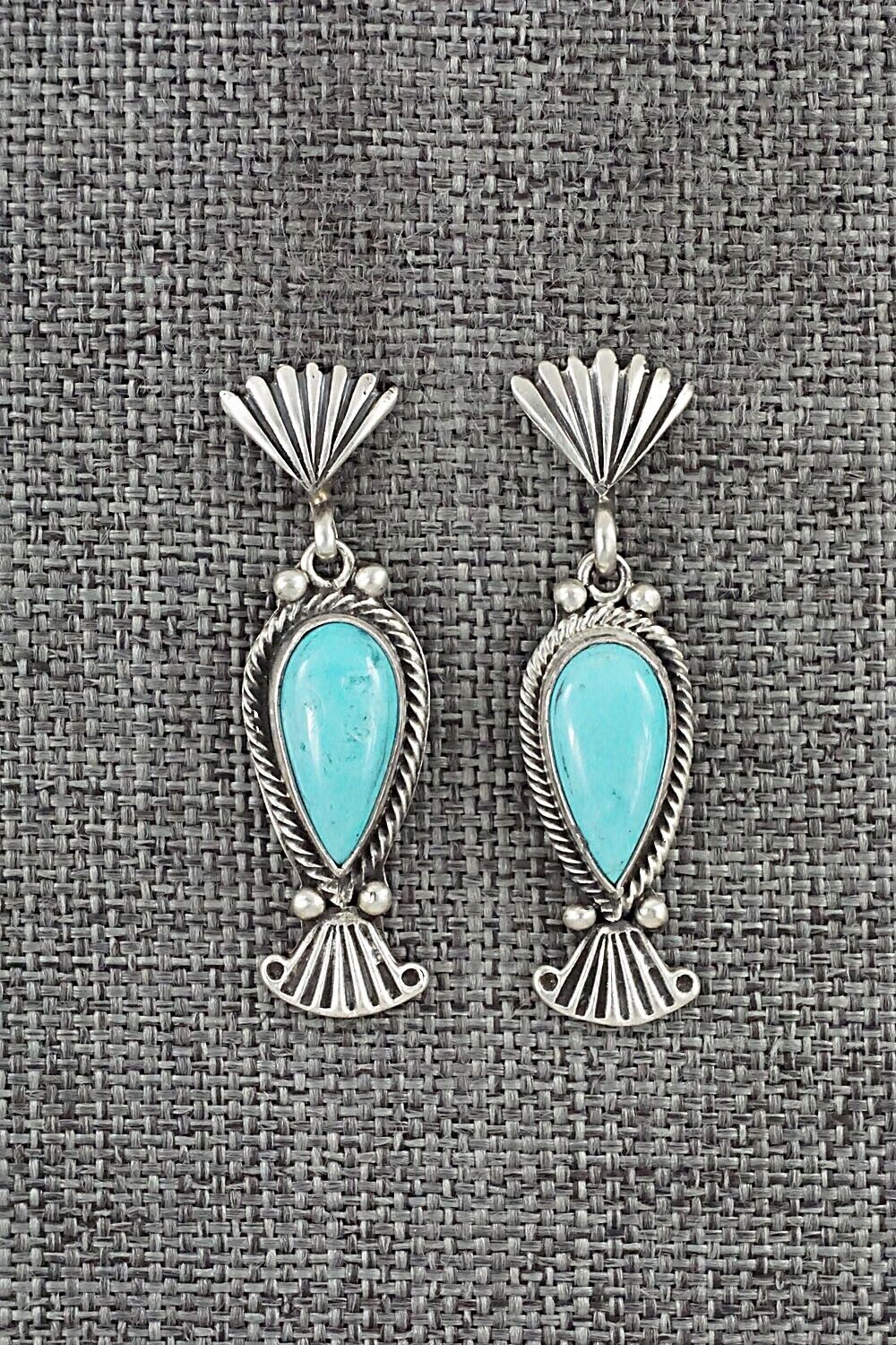 Turquoise & Sterling Silver Earrings - Verley Betone