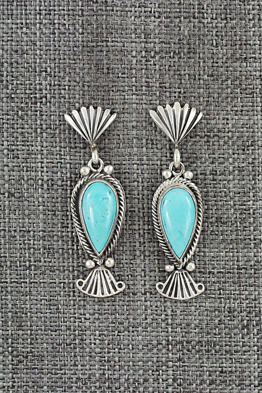 Turquoise & Sterling Silver Earrings - Verley Betone