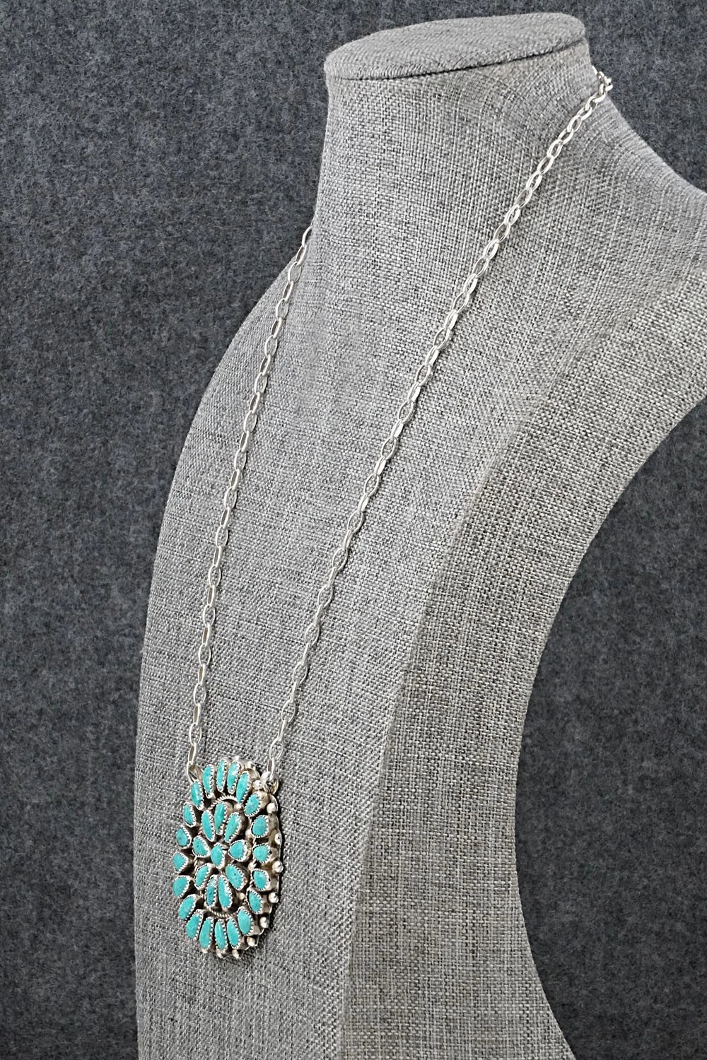 Turquoise & Sterling Silver Necklace - Eunise Wilson