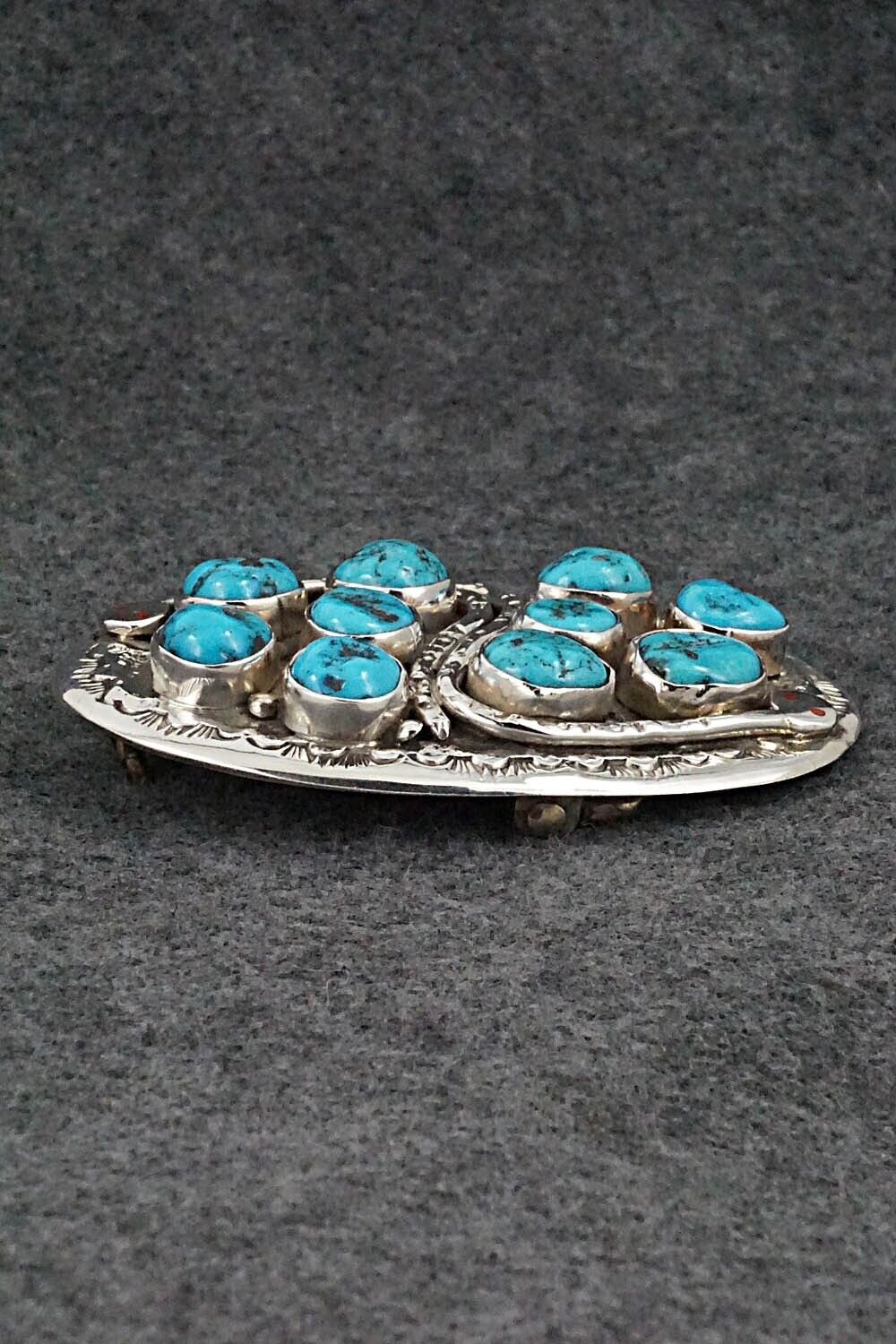 Turquoise & Sterling Silver Bolo Tie & Belt Buckle Set - Jude Candelaria
