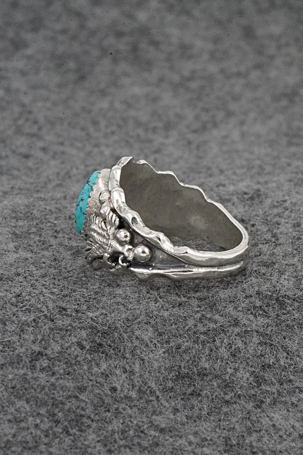 Turquoise & Sterling Silver Ring - Genevieve Francisco - Size 13