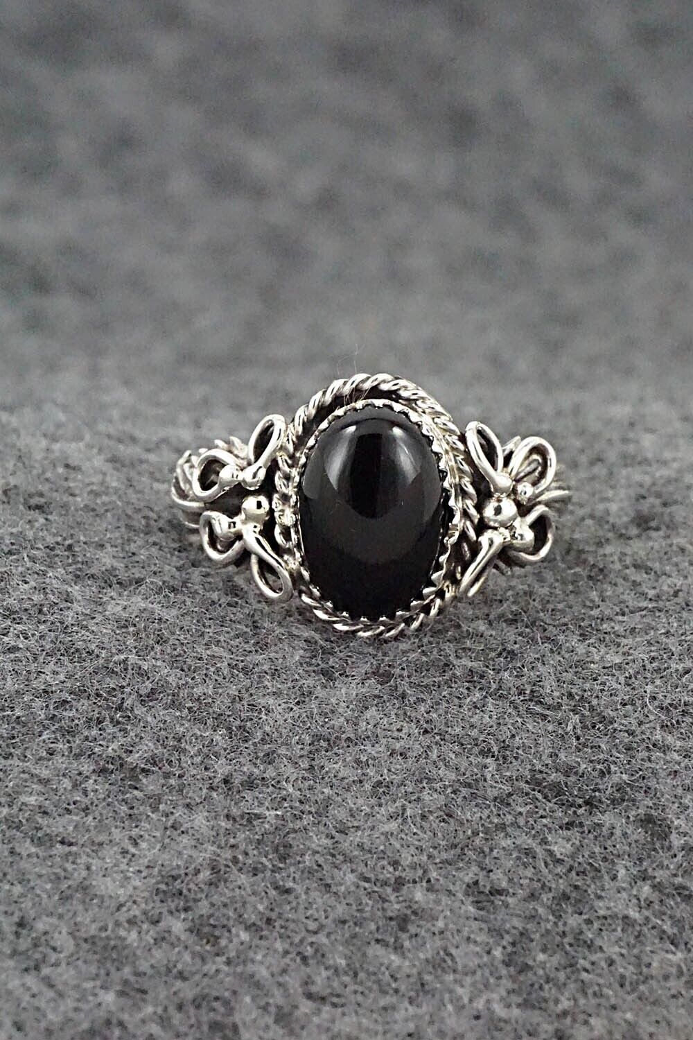 Onyx & Sterling Silver Ring - Jeannette Saunders - Size 12.5