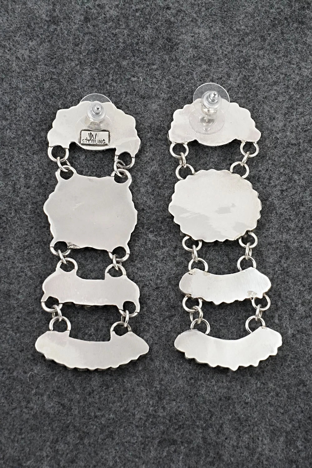 Coral & Sterling Silver Earrings - Justina Wilson