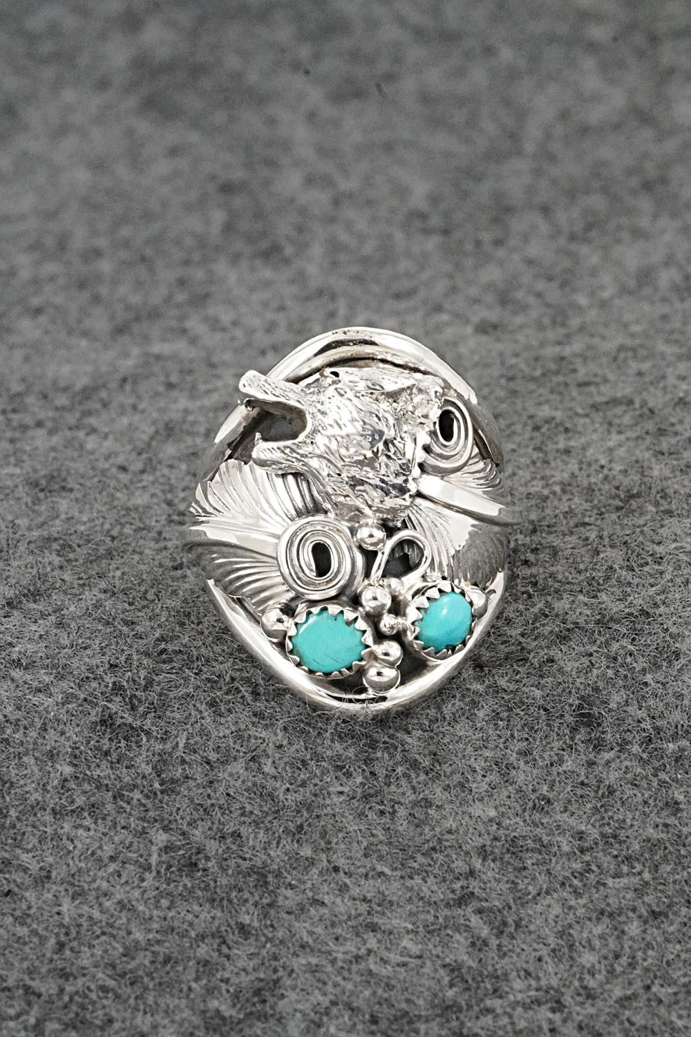 Turquoise & Sterling Silver Ring - Darrell Morgan - Size 11
