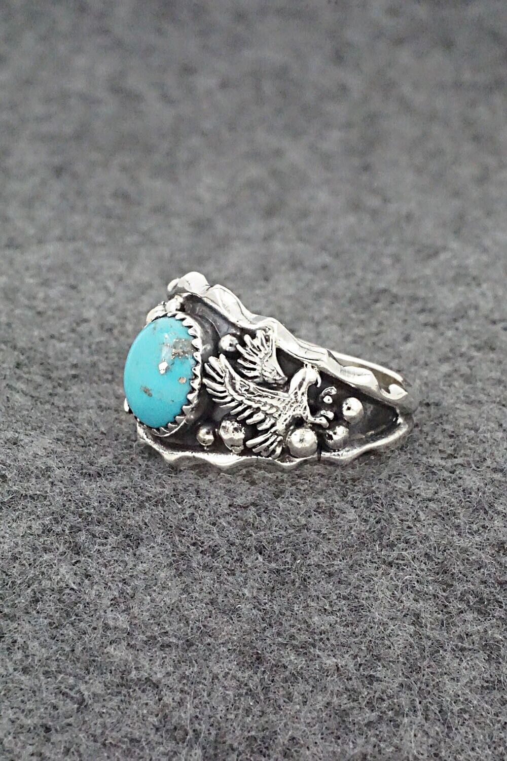 Turquoise & Sterling Silver Ring - Genevieve Francisco - Size 13