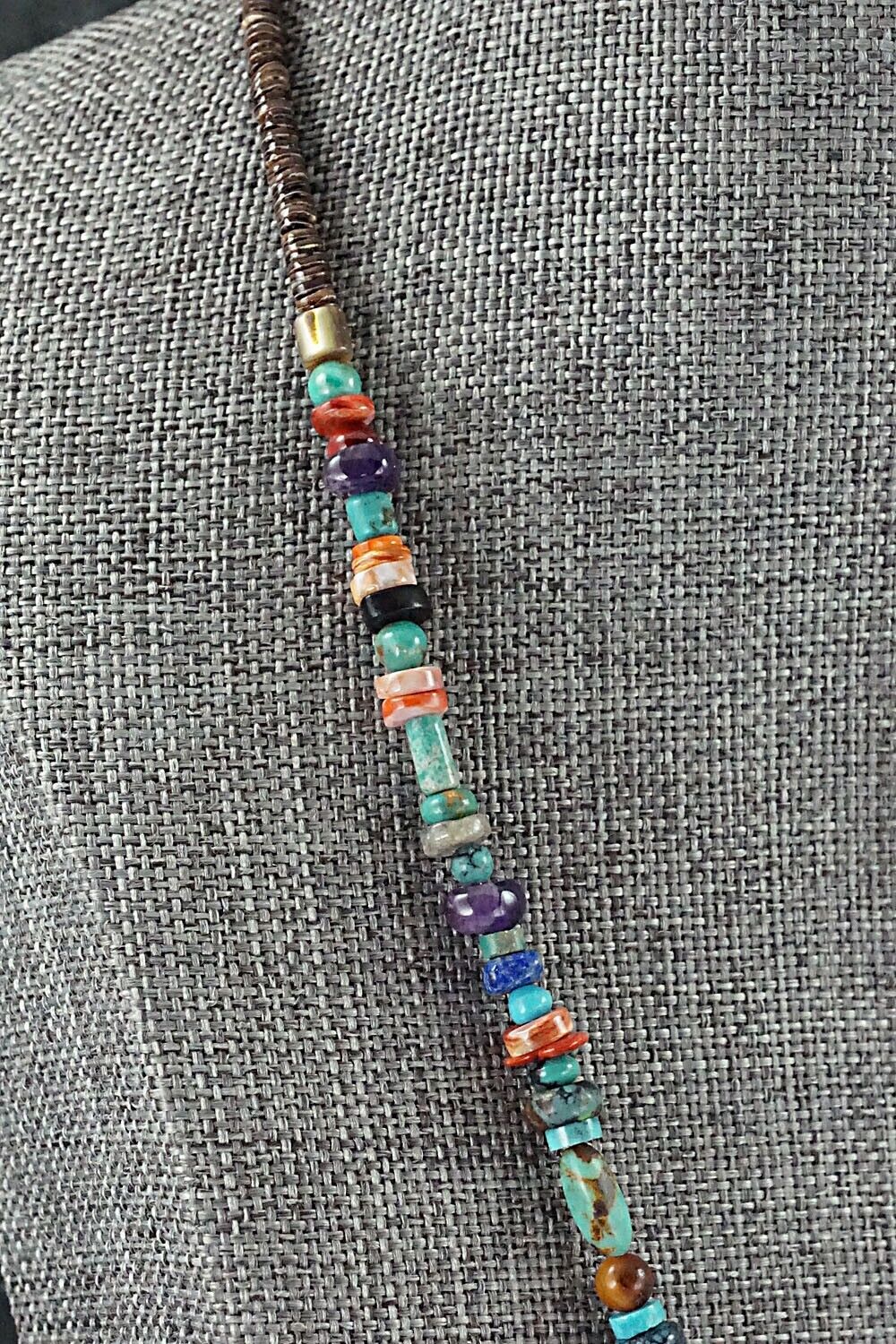 Multi Stone and Sterling Silver Necklace - Helen Tsosie