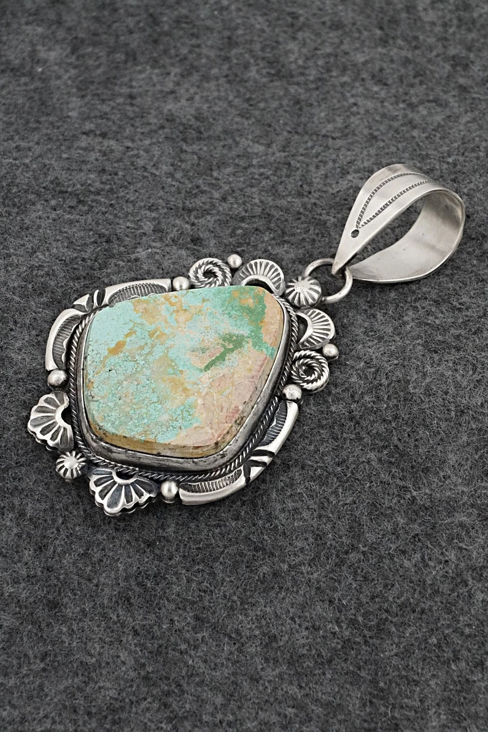 Turquoise & Sterling Silver Pendant - Jackson Hoskie