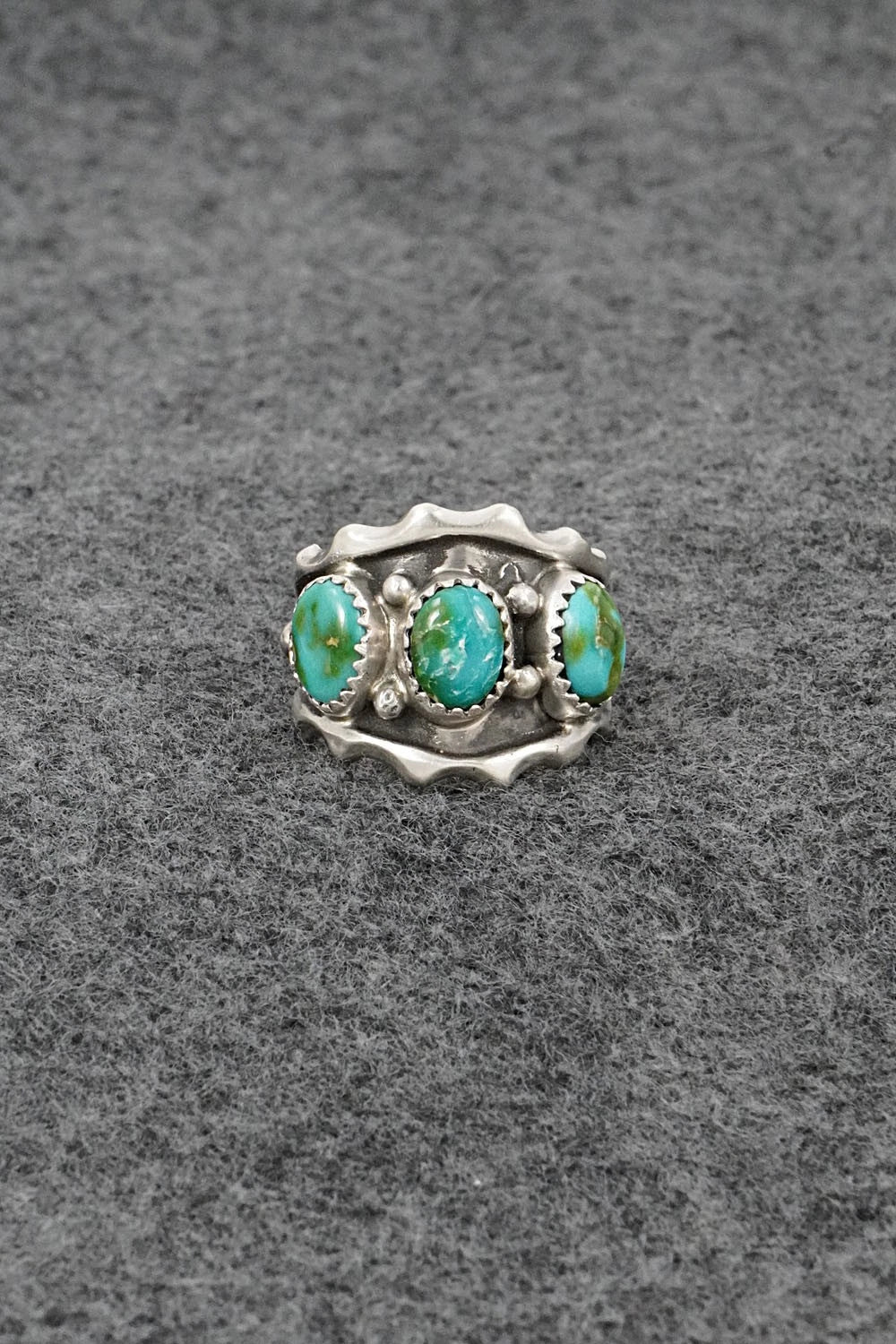 Turquoise & Sterling Silver Ring - Genevieve Francisco - Size 7