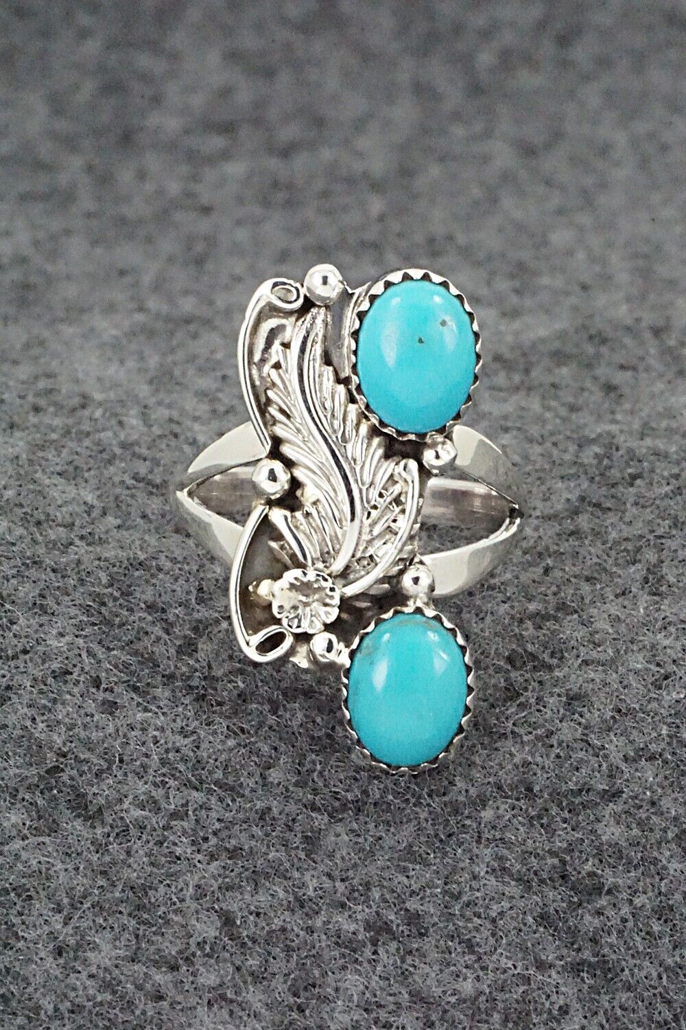 Turquoise & Sterling Silver Ring - Robert Martinez - Size 8.75