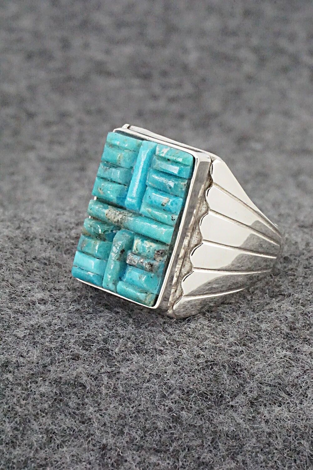 Turquoise & Sterling Silver Ring - Sam Arviso - 10.5