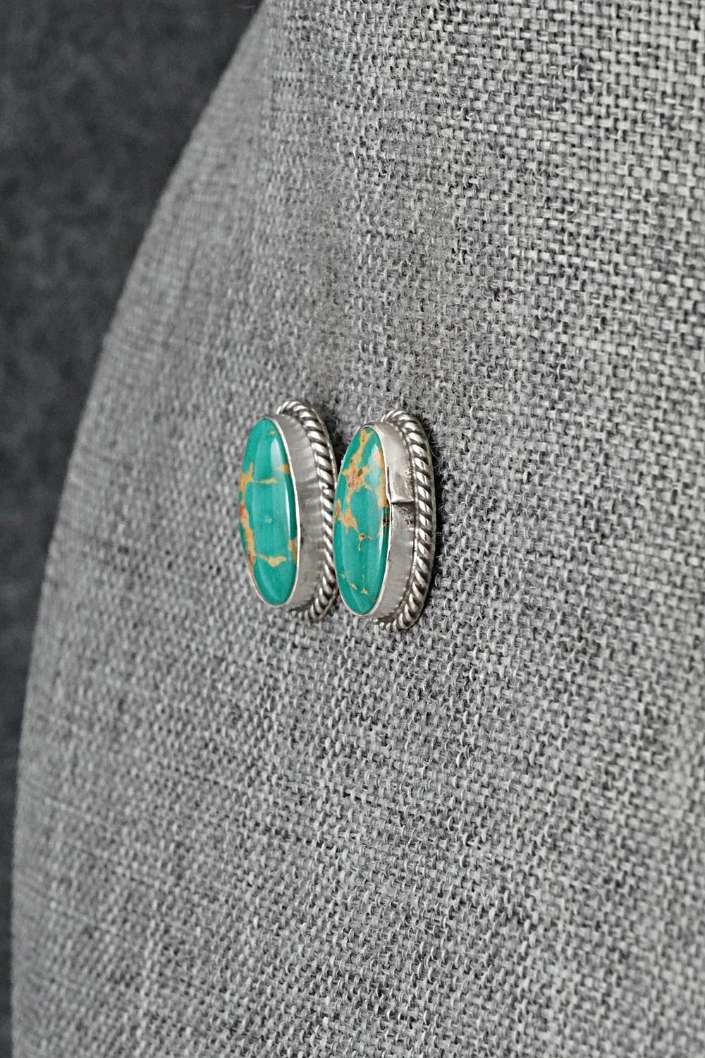 Turquoise & Sterling Silver Earrings - Rosemary Saunders