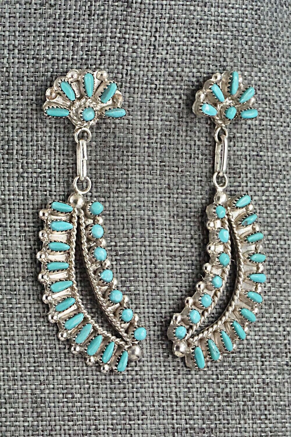 Turquoise & Sterling Silver Necklace and Earrings Set - Vergie Lonjose