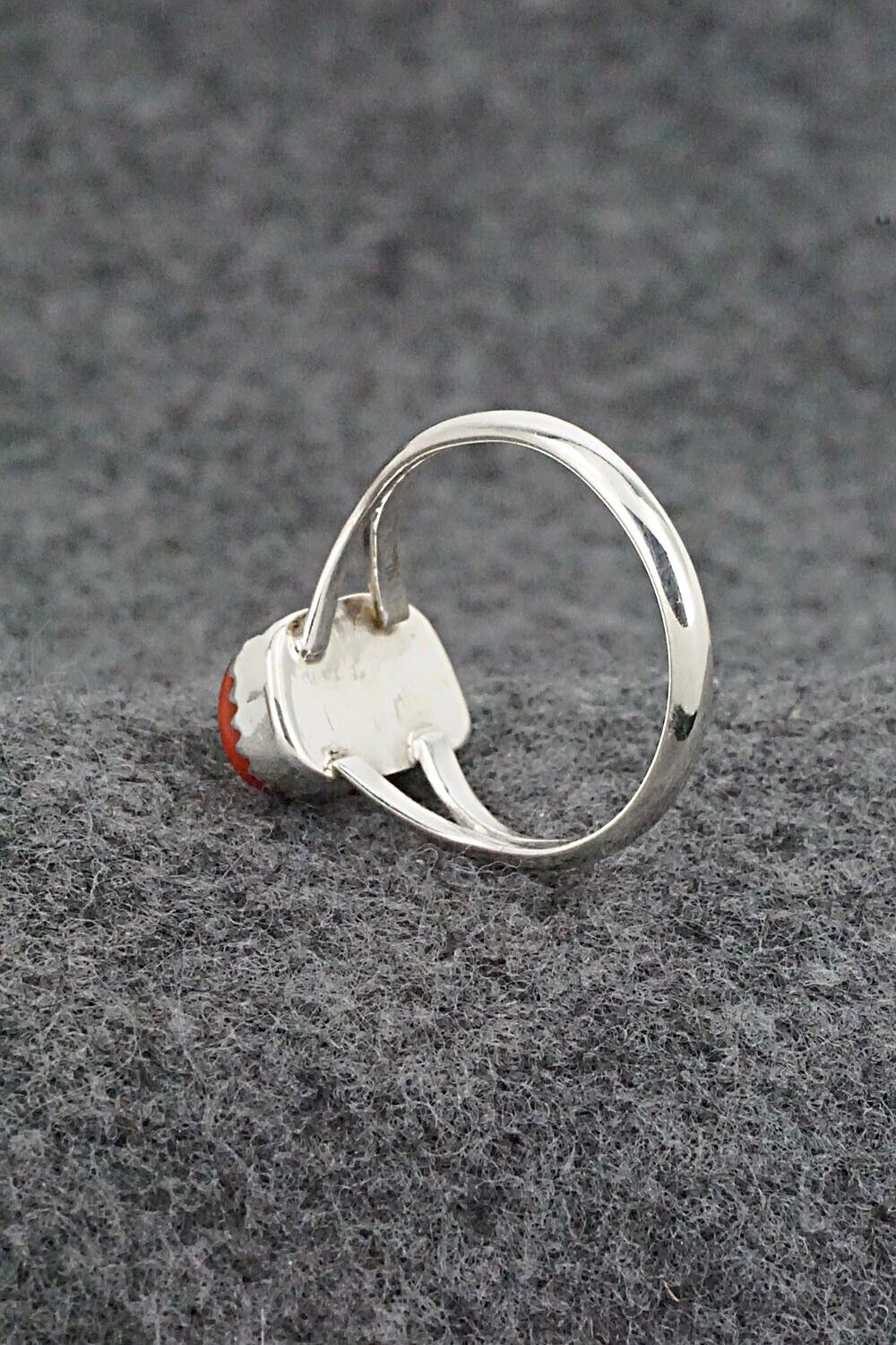 Coral & Sterling Silver Ring - Letricia Largo - Size 8.25