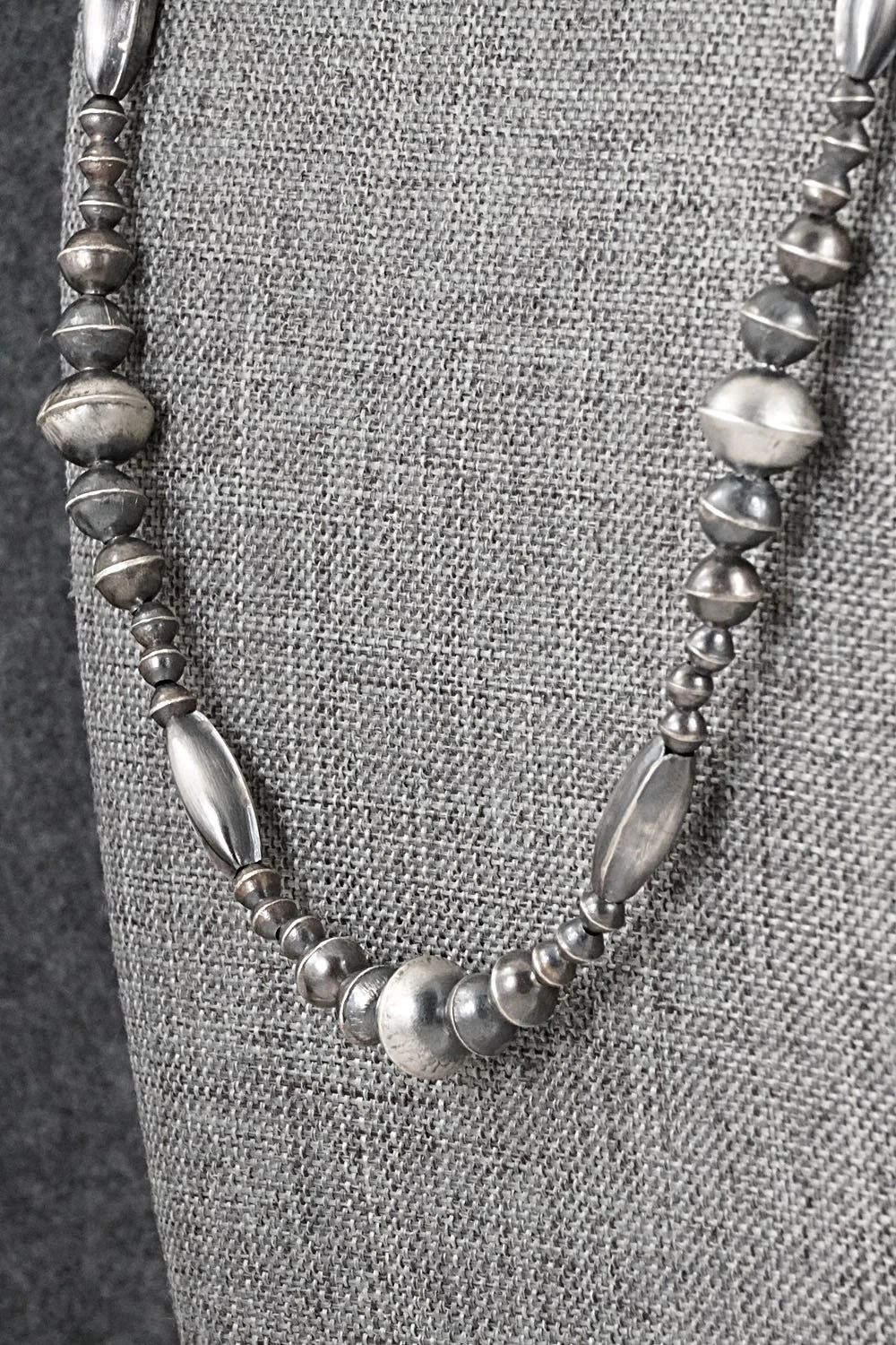 Sterling Silver Navajo Pearl Necklace 26" - Vintage