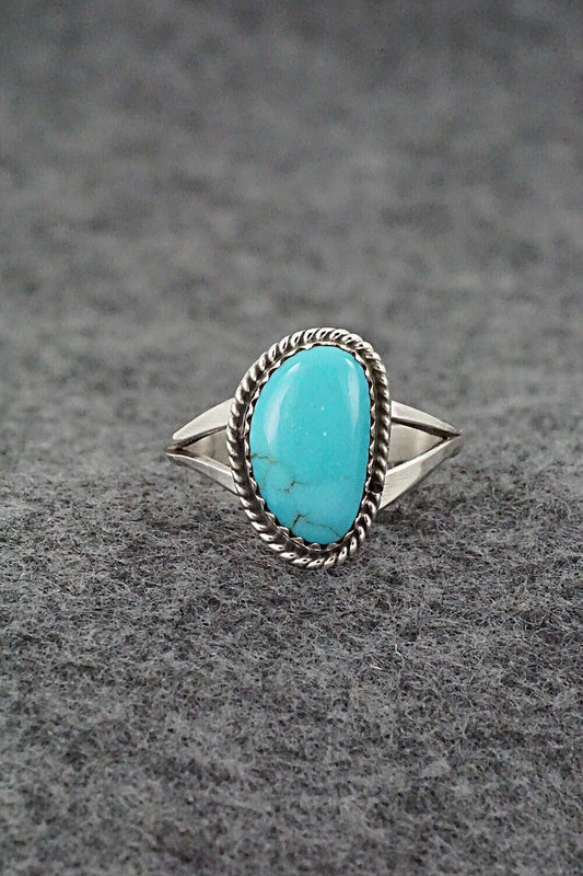 Turquoise & Sterling Silver Ring - Robert Martinez - Size 8.5