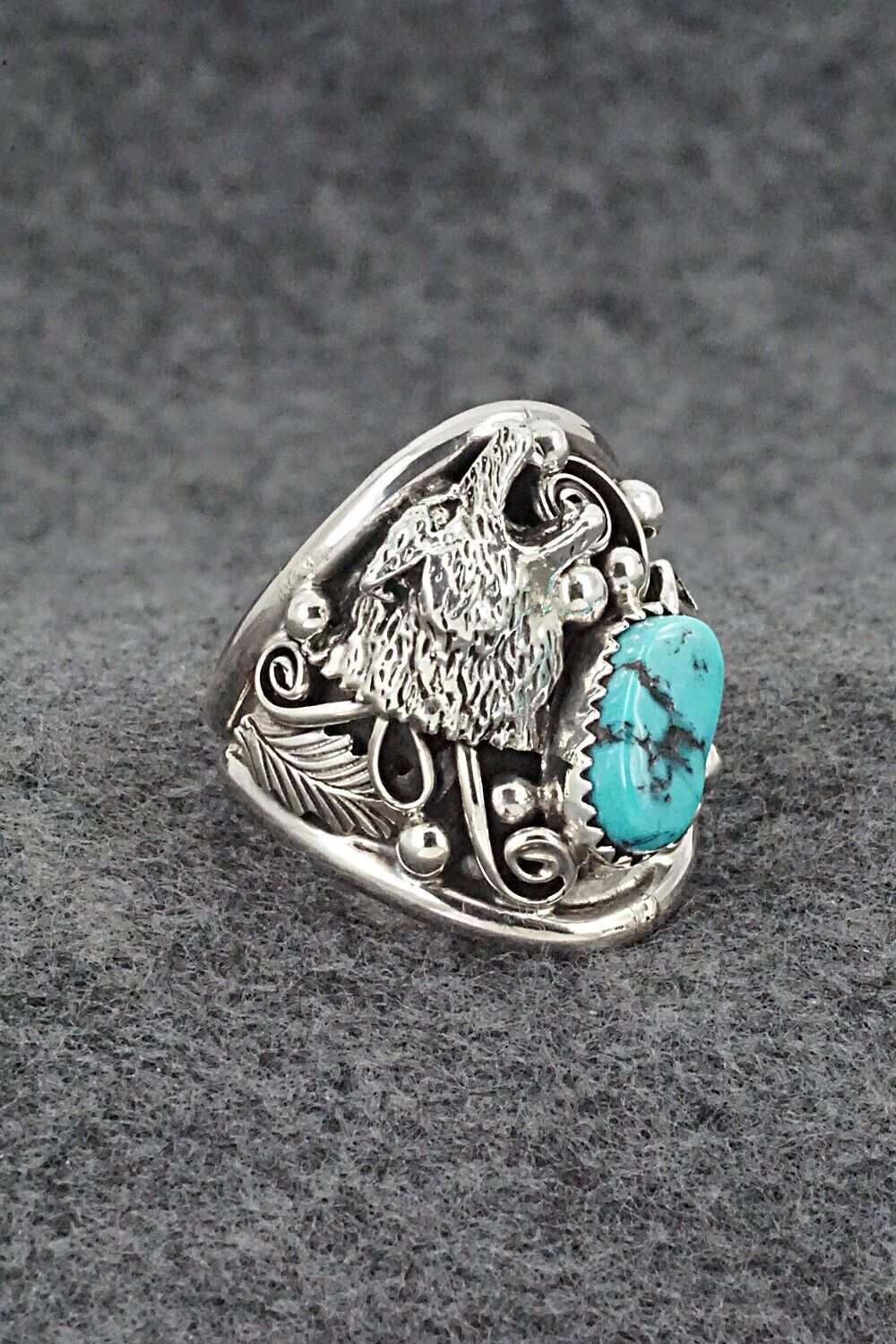 Turquoise & Sterling Silver Ring - Jeannette Saunders - Size 10