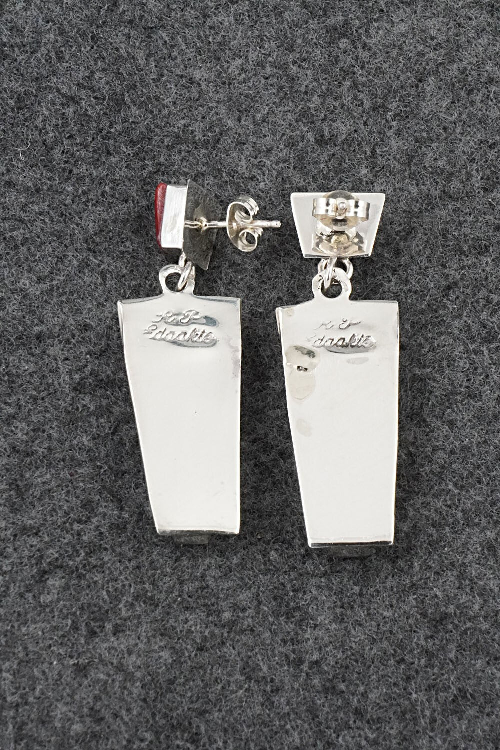 Multi Stone Inlay & Sterling Silver Earrings - Roland Edaakie