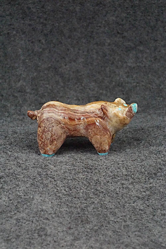 Pig Zuni Fetish Carving - Freddie Leekya